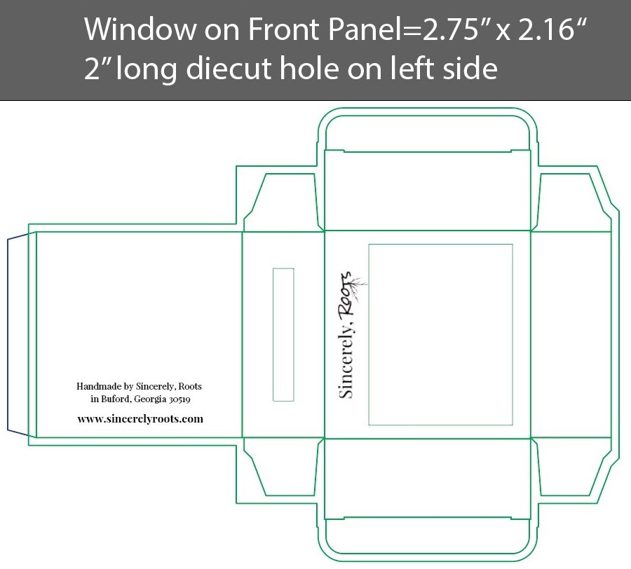 white box proof with front window & diecut hole